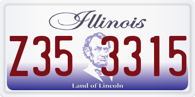 IL license plate Z353315