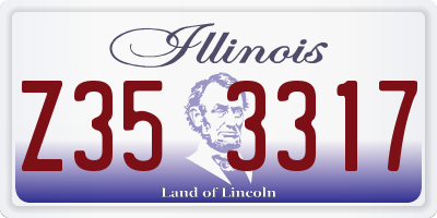 IL license plate Z353317