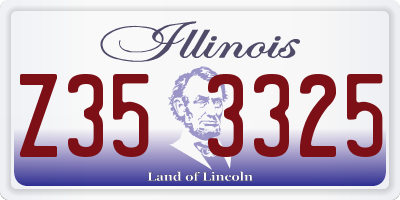 IL license plate Z353325