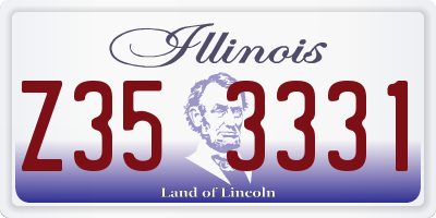 IL license plate Z353331