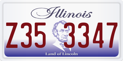 IL license plate Z353347