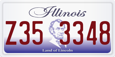 IL license plate Z353348