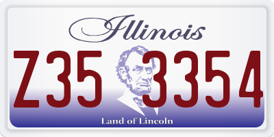 IL license plate Z353354
