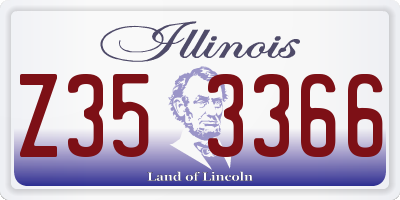 IL license plate Z353366