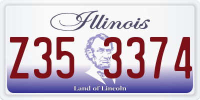 IL license plate Z353374