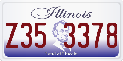 IL license plate Z353378
