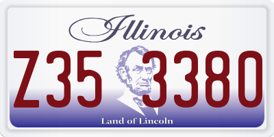 IL license plate Z353380