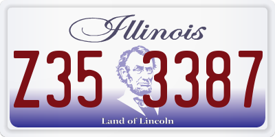 IL license plate Z353387