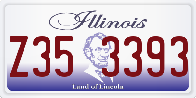 IL license plate Z353393