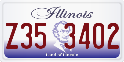 IL license plate Z353402