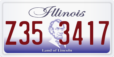 IL license plate Z353417
