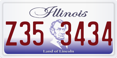 IL license plate Z353434