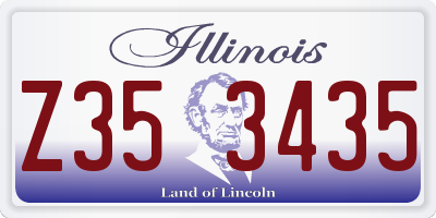 IL license plate Z353435