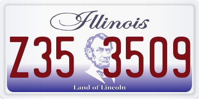 IL license plate Z353509