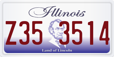 IL license plate Z353514