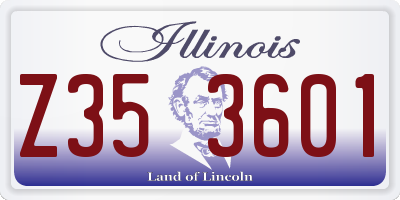 IL license plate Z353601
