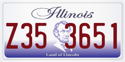 IL license plate Z353651