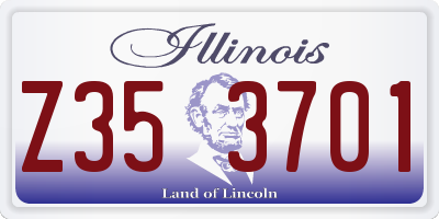 IL license plate Z353701