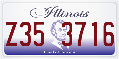 IL license plate Z353716