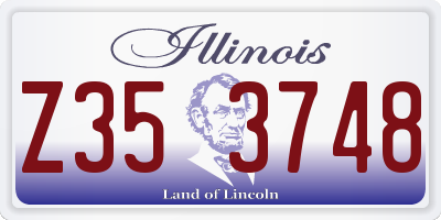 IL license plate Z353748