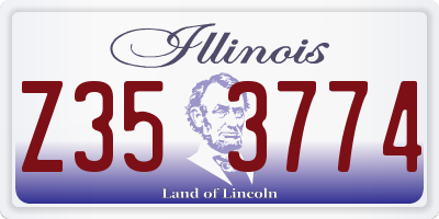 IL license plate Z353774
