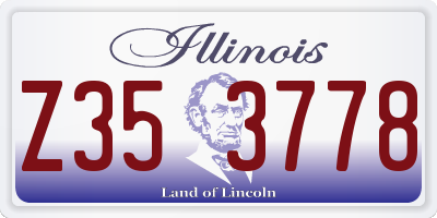 IL license plate Z353778