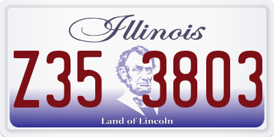 IL license plate Z353803