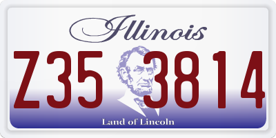 IL license plate Z353814