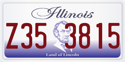 IL license plate Z353815