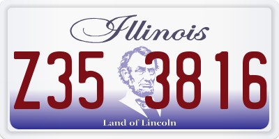 IL license plate Z353816