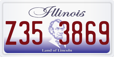 IL license plate Z353869