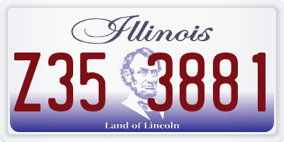 IL license plate Z353881