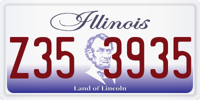 IL license plate Z353935