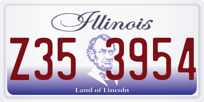 IL license plate Z353954