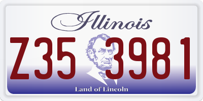 IL license plate Z353981
