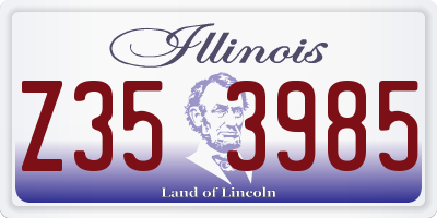 IL license plate Z353985