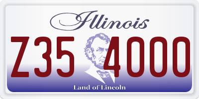 IL license plate Z354000