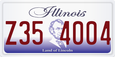 IL license plate Z354004