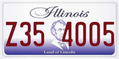 IL license plate Z354005