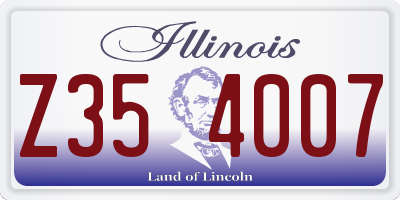 IL license plate Z354007