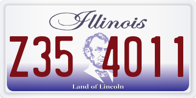 IL license plate Z354011
