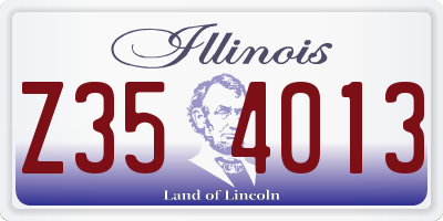 IL license plate Z354013