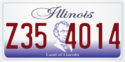 IL license plate Z354014