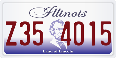 IL license plate Z354015