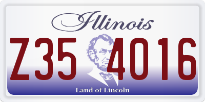 IL license plate Z354016
