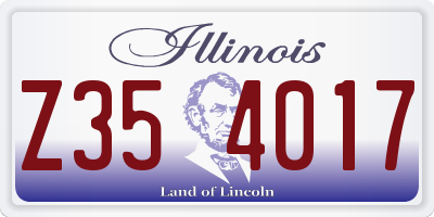 IL license plate Z354017