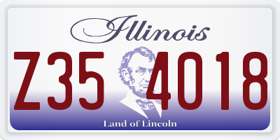 IL license plate Z354018
