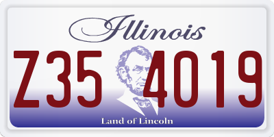 IL license plate Z354019