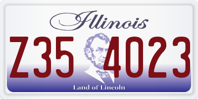 IL license plate Z354023