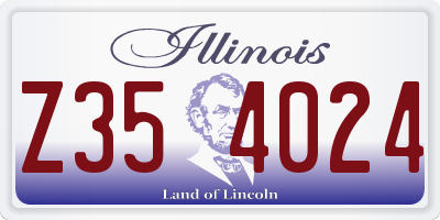 IL license plate Z354024